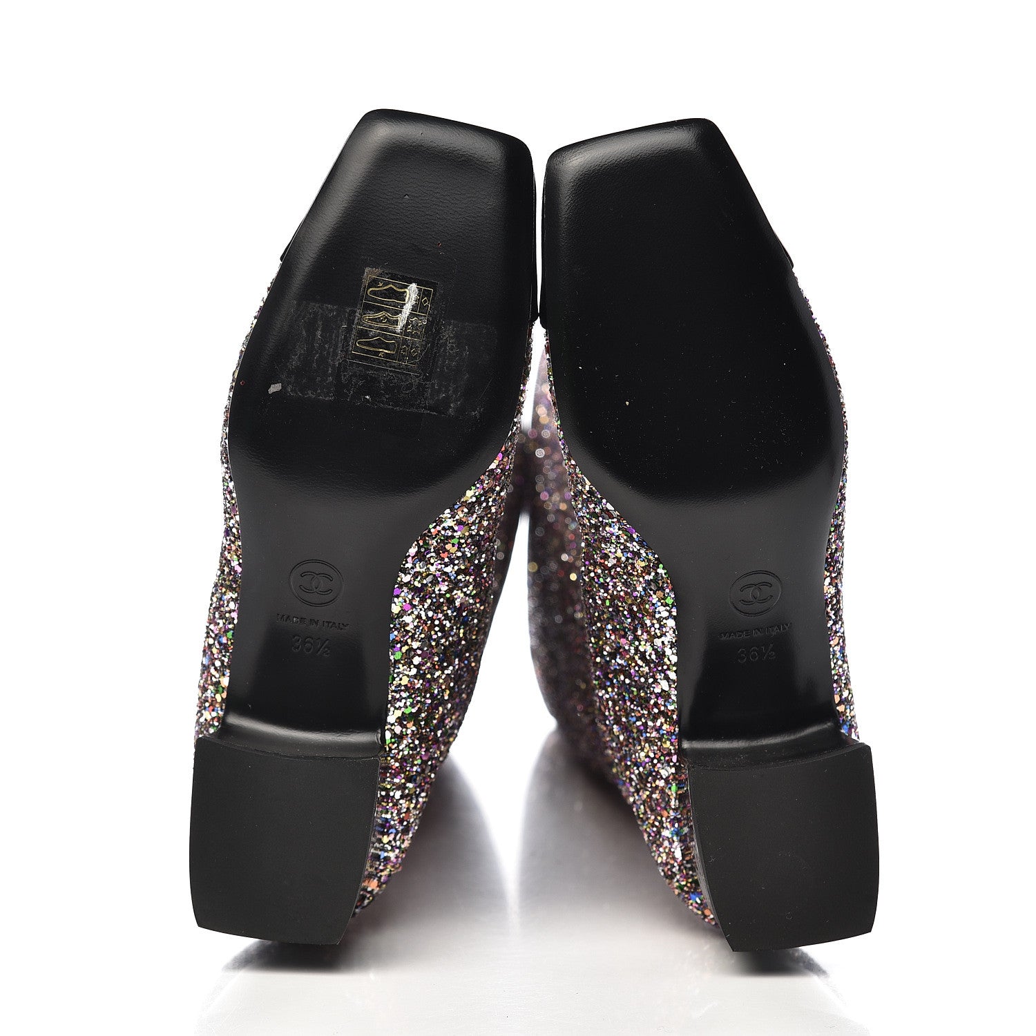 Chanel Glitter Patent Calfskin Cap Toe Fantasy High Boots 36.5 Multicolor Black 5 of 10