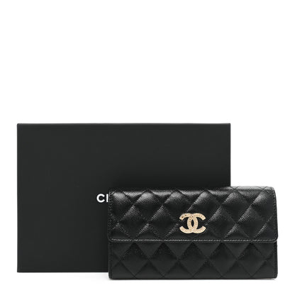 Chanel Caviar Quilted Multi Chain CC Large Gusset Flap Wallet Black 12 of 12