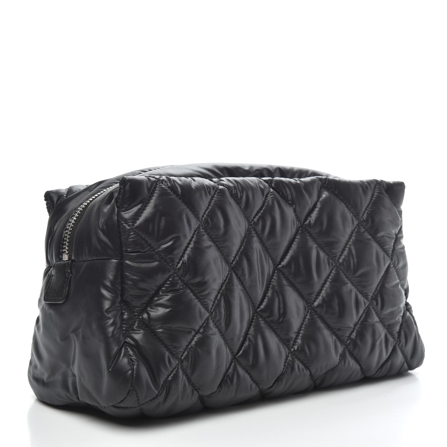 Chanel Nylon Quilted Cocoon Cosmetic Case Black 2 of 8