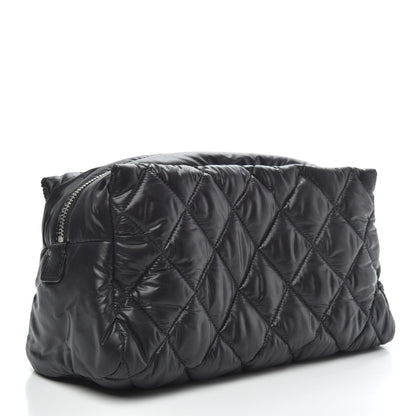 Chanel Nylon Quilted Cocoon Cosmetic Case Black 2 of 8