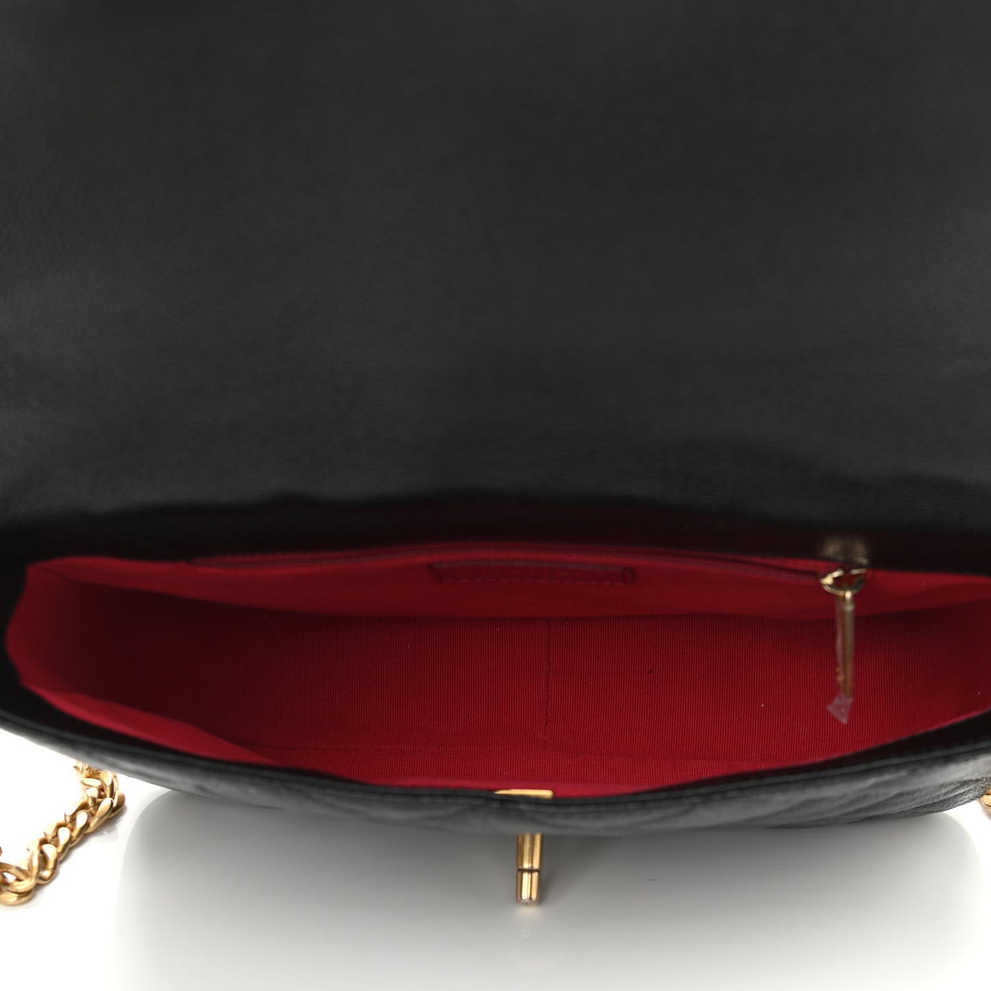 Shiny Caviar Quilted Large Chain Melody Flap Black