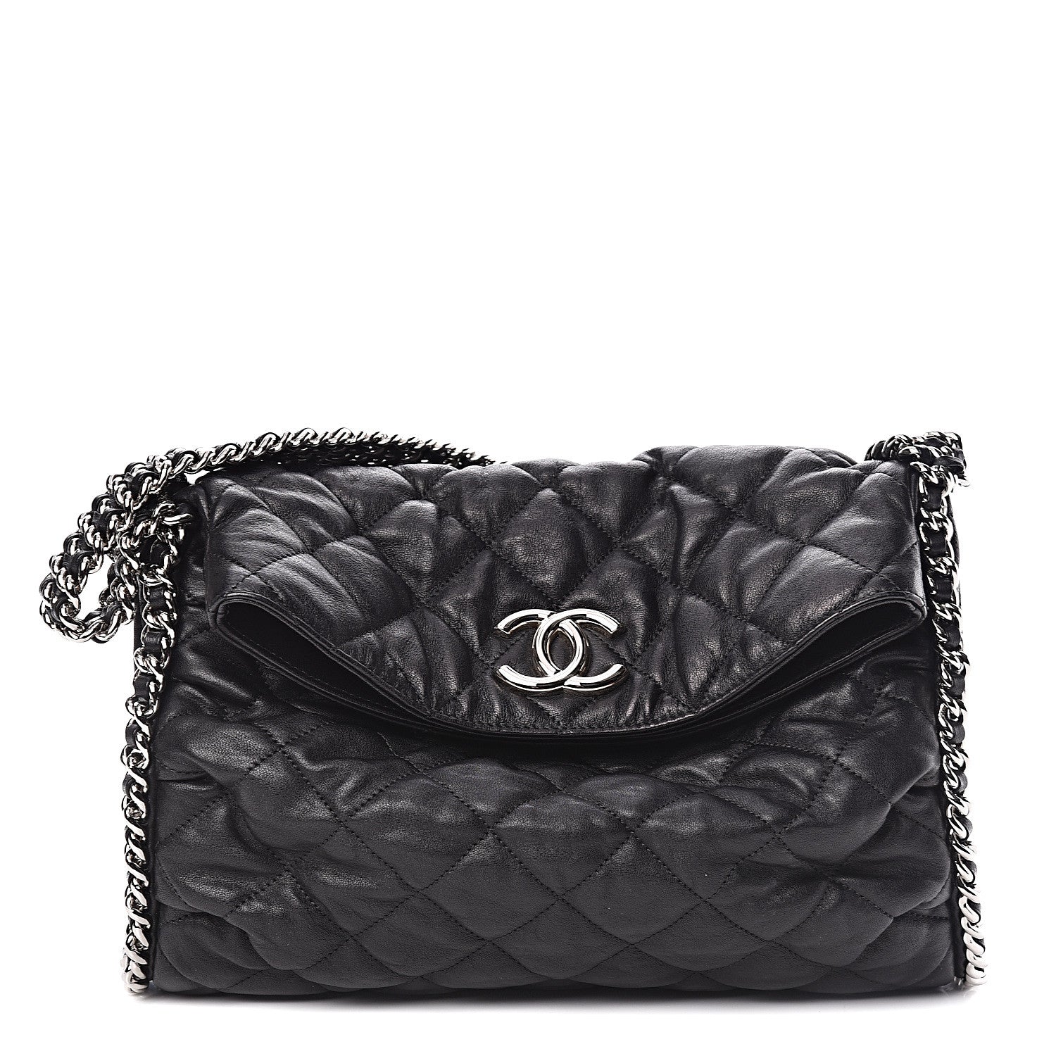Chanel Washed Lambskin Chain Around Hobo Black 1 of 10