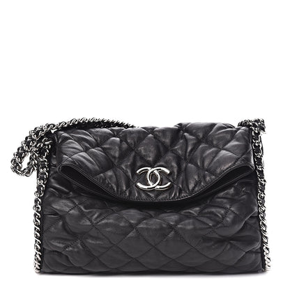 Chanel Washed Lambskin Chain Around Hobo Black 1 of 10