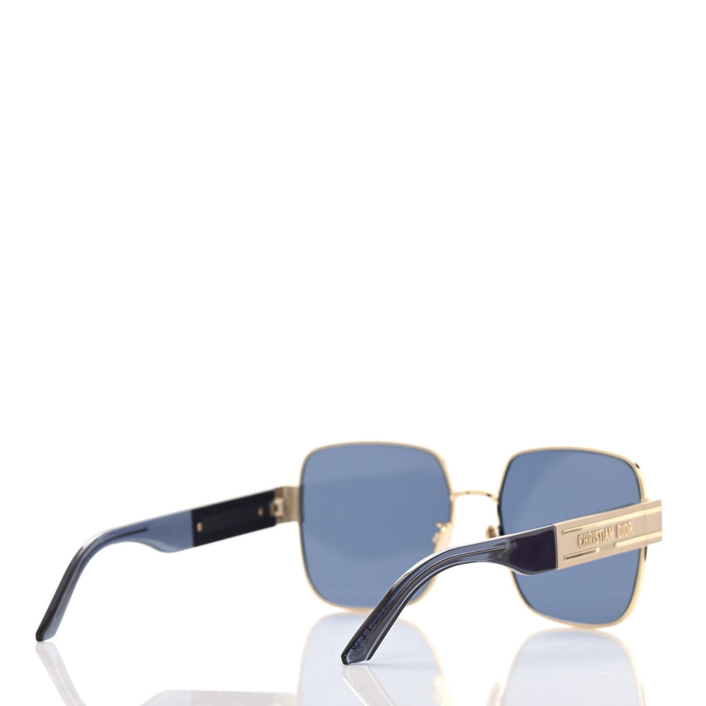 Diorsignature 60mm Square Sunglasses Shiny Gold Gradient Smoke