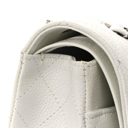 Chanel Caviar Quilted Medium Double Flap White 12 of 15