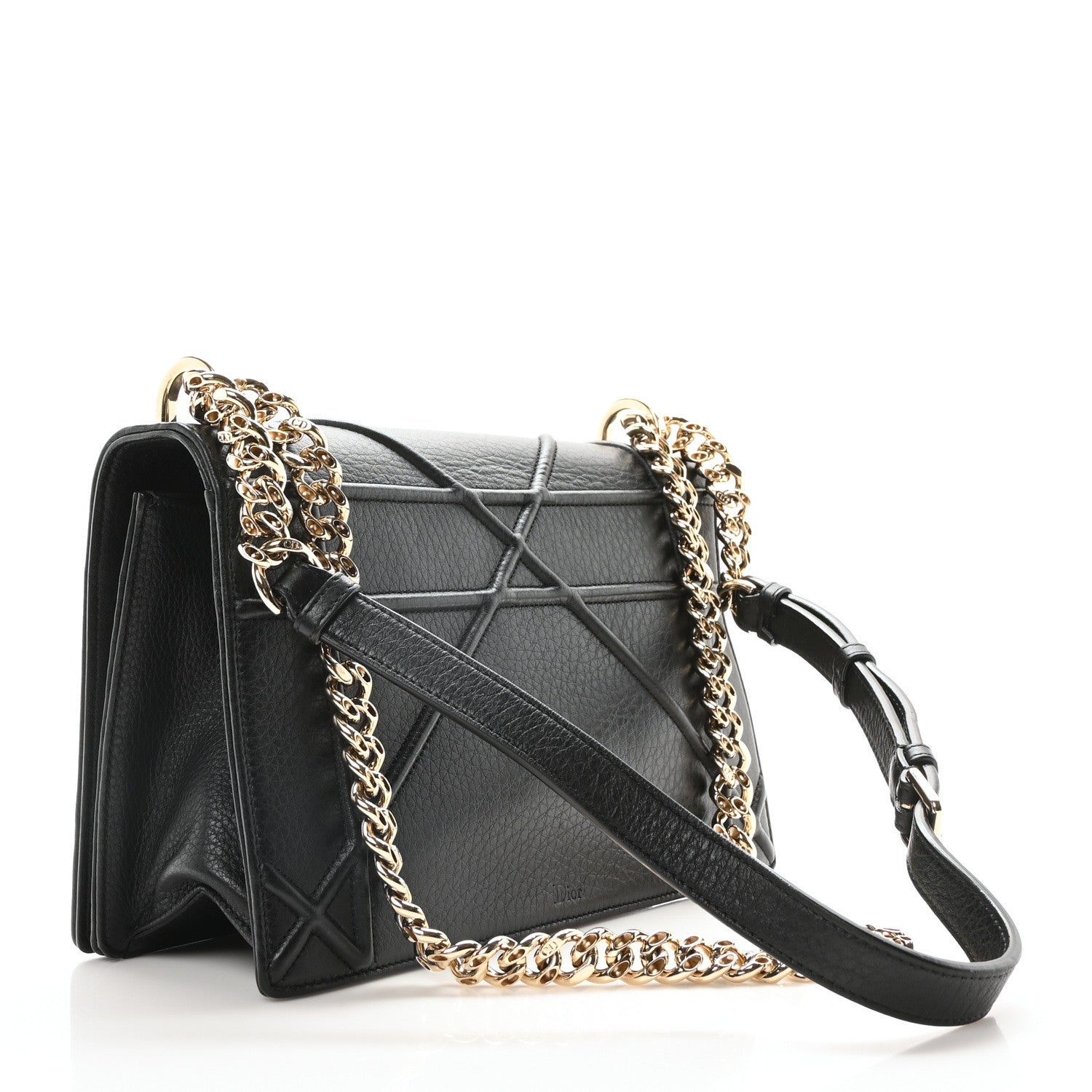 Christian Dior Grained Calfskin Medium Diorama Flap Bag Black 3 of 12