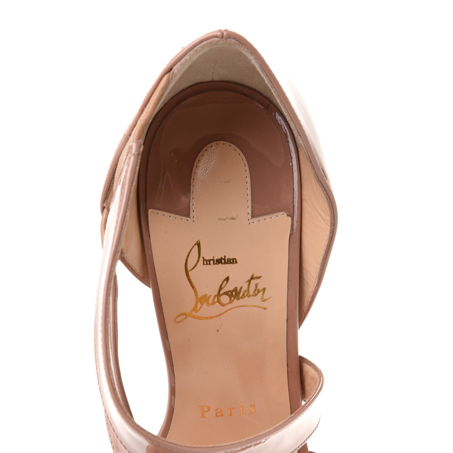 Christian Louboutin Patent World Copine 100 Sandals 38 Nude 7 of 8