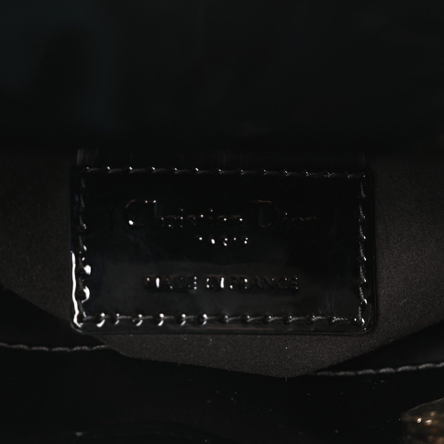 Patent Cannage Mini Lady Dior Black