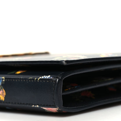 Saint Laurent Calfskin Prairie Flower Printed Small Monogram Clutch Black Multicolor 10 of 12