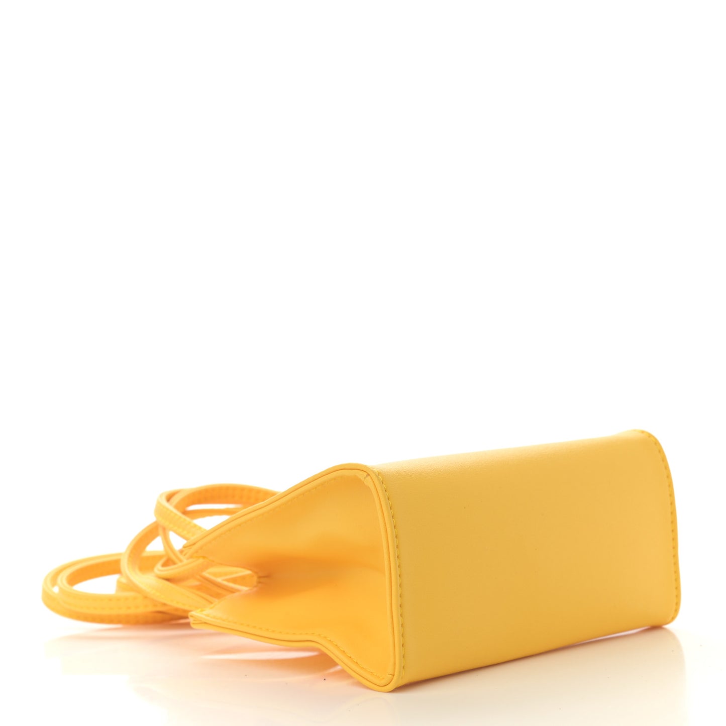 Vegan Leather Small Shopping Bag Yellow