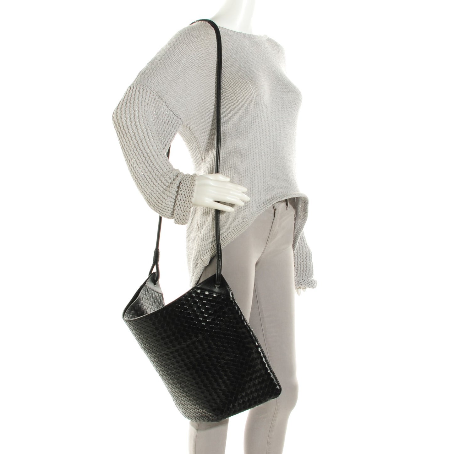 Nappa Intrecciato Flat Messenger Nero Black