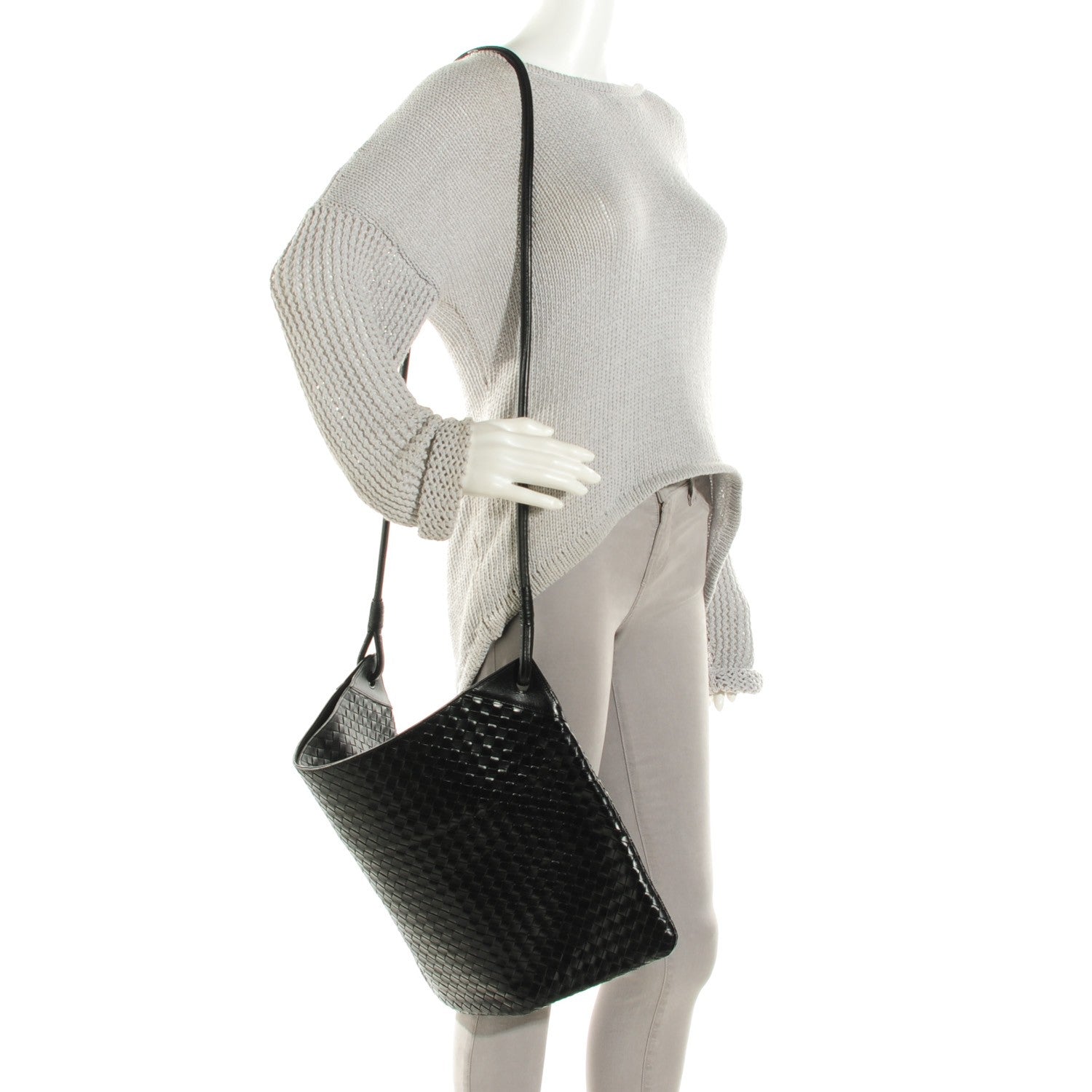 Bottega Veneta Nappa Intrecciato Flat Messenger Nero Black 2 of 8