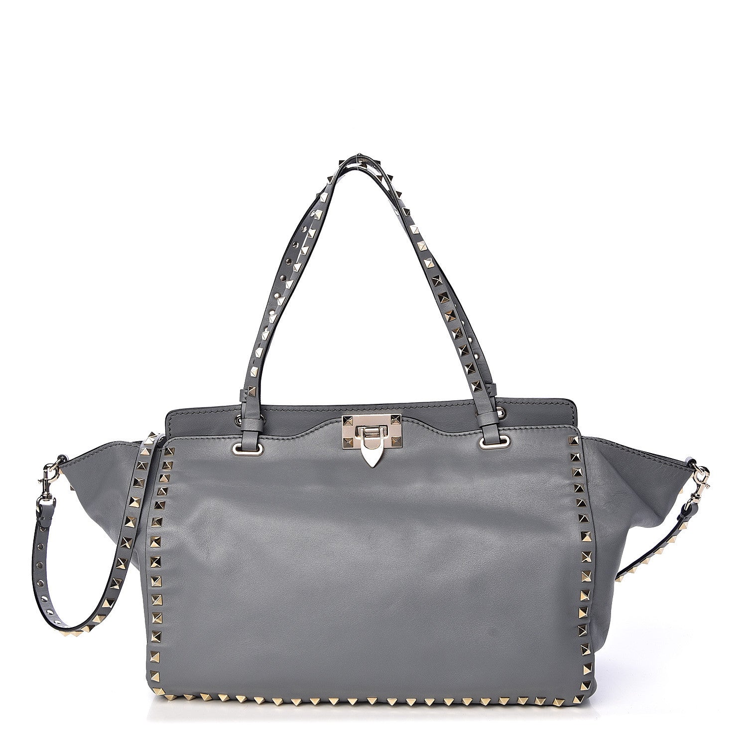 Valentino Garavani Vitello Medium Rockstud Tote Stone 1 of 18