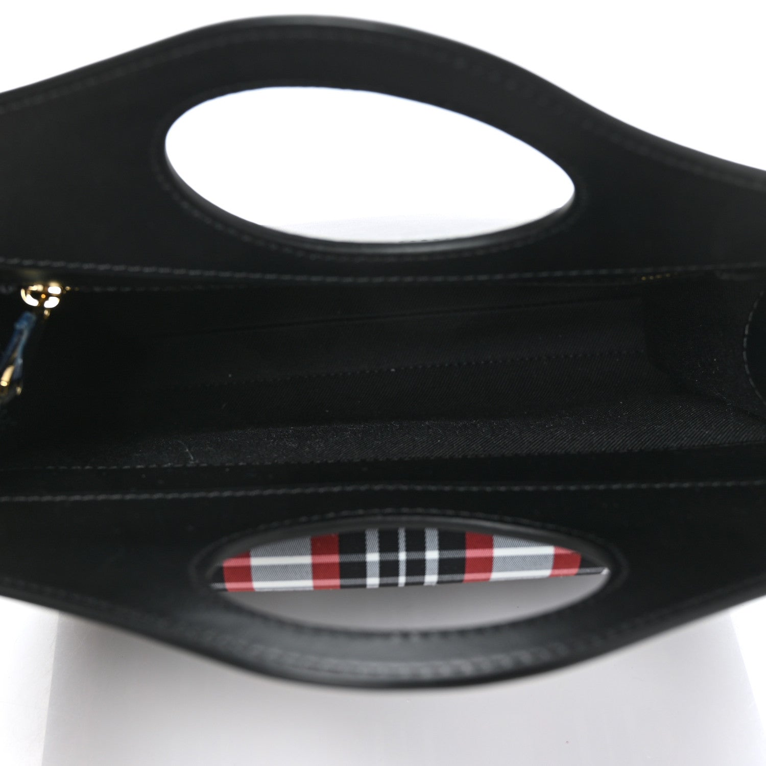 Burberry Calfskin Nylon Tartan Mini Pocket Bag Bright Red 4 of 7