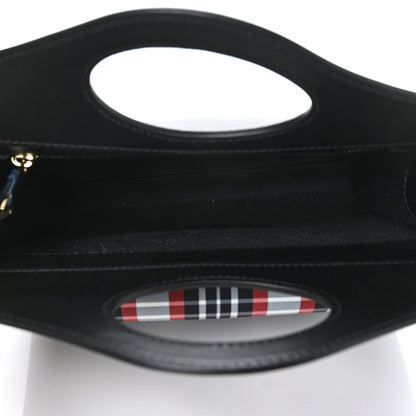 Burberry Calfskin Nylon Tartan Mini Pocket Bag Bright Red 4 of 7