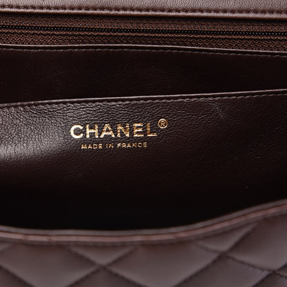 Chanel Lambskin Quilted Jumbo Single Flap Dark Brown 7 of 13
