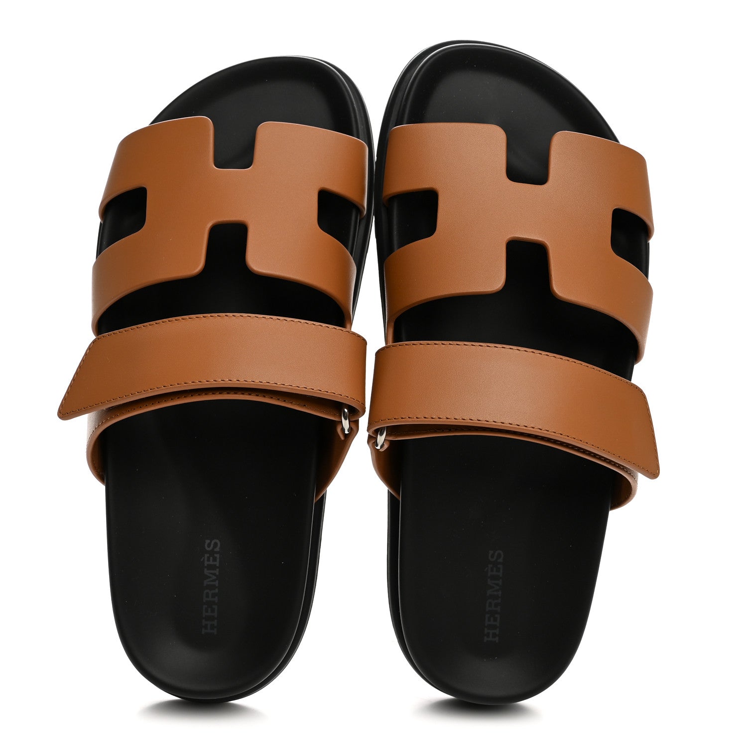 Hermes Calfskin Womens Chypre Sandals 37 Gold 2 of 10