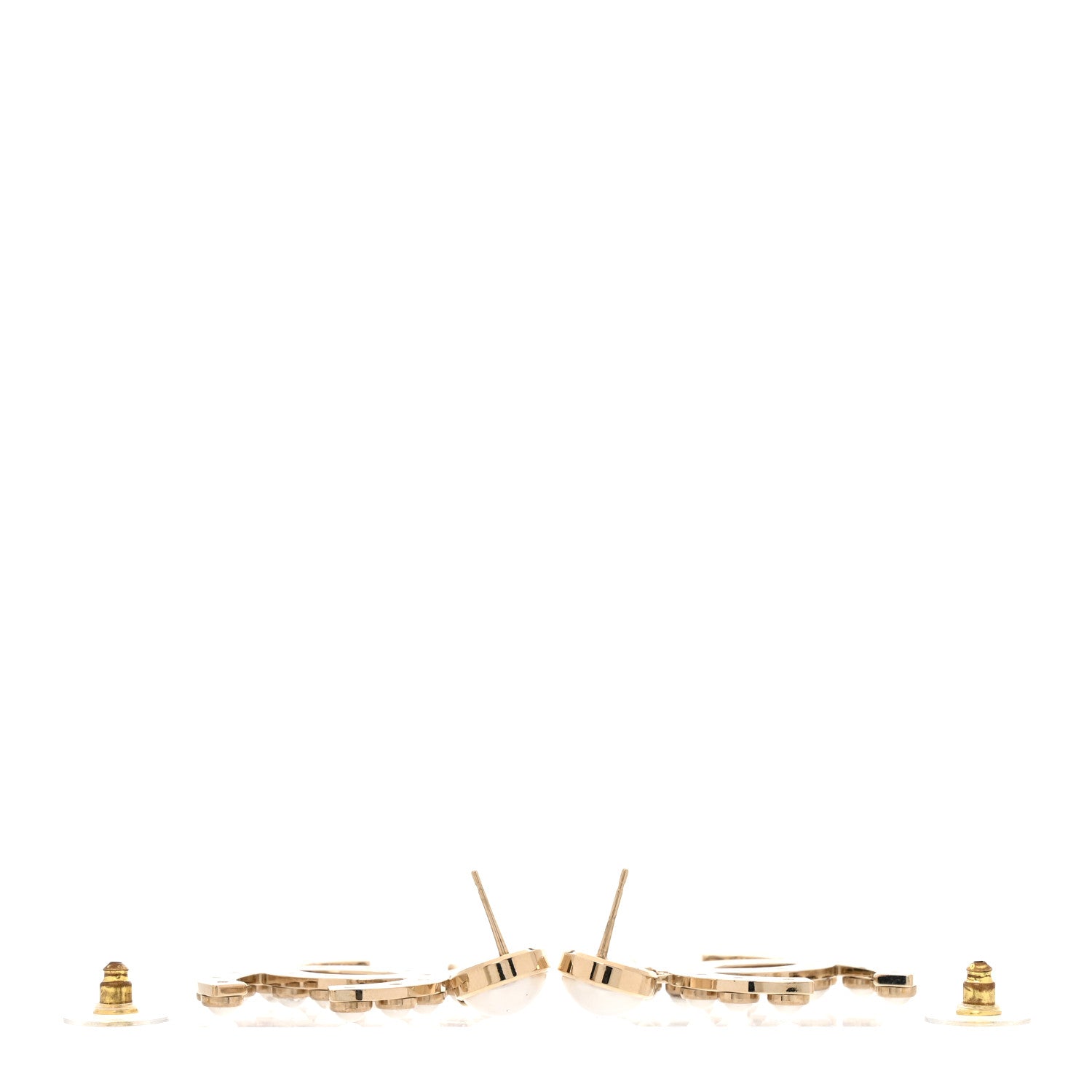 Chanel Pearl Large CC Drop Earrings Gold 3 of 4