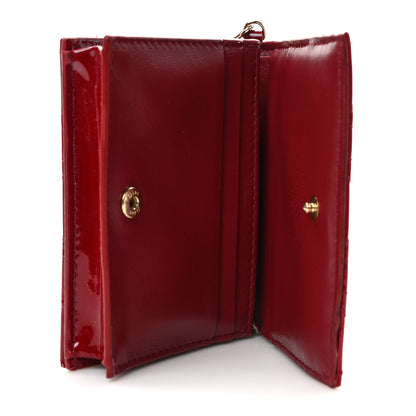 Christian Dior Patent Cannage Mini Lady Dior Wallet Cherry Red 5 of 9