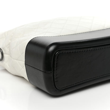 Chanel Aged Calfskin Quilted Large Gabrielle Hobo White Black 8 of 9