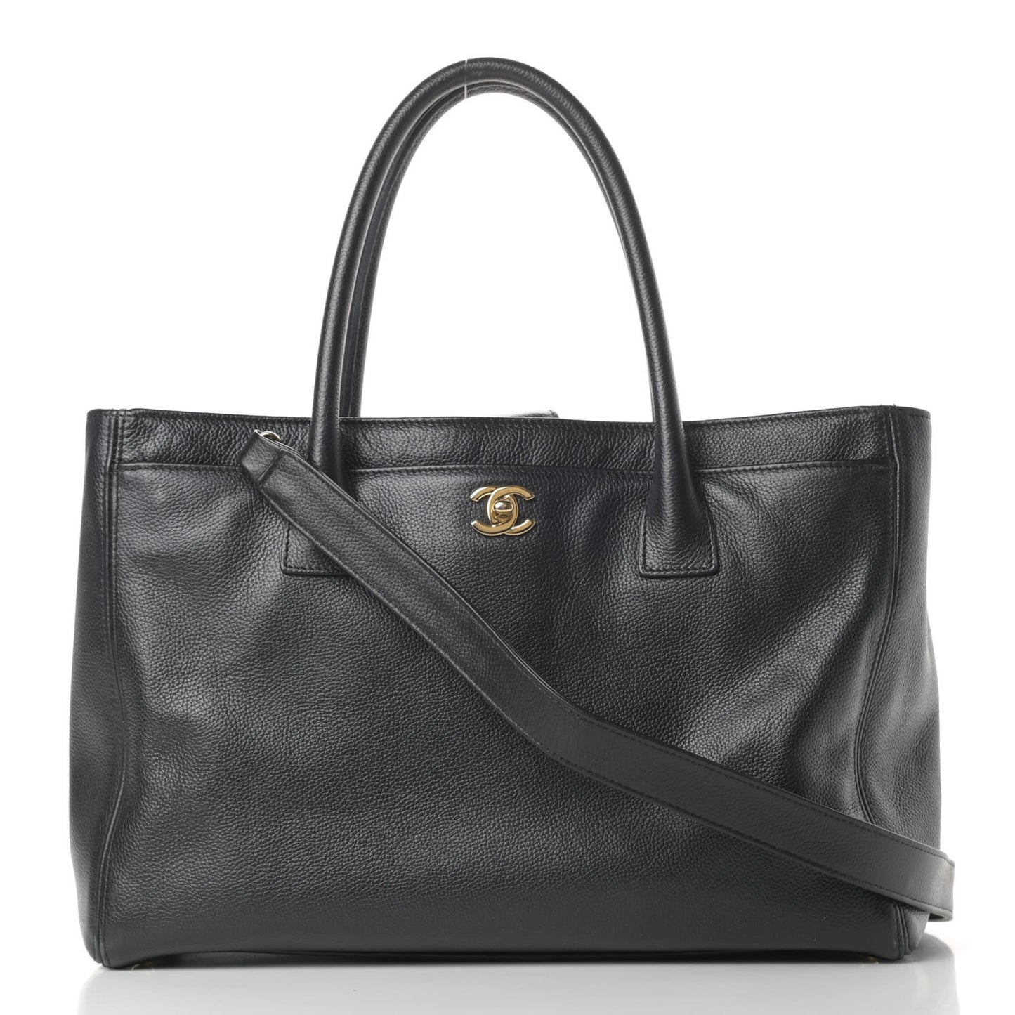 Calfskin Cerf Shopper Tote Black