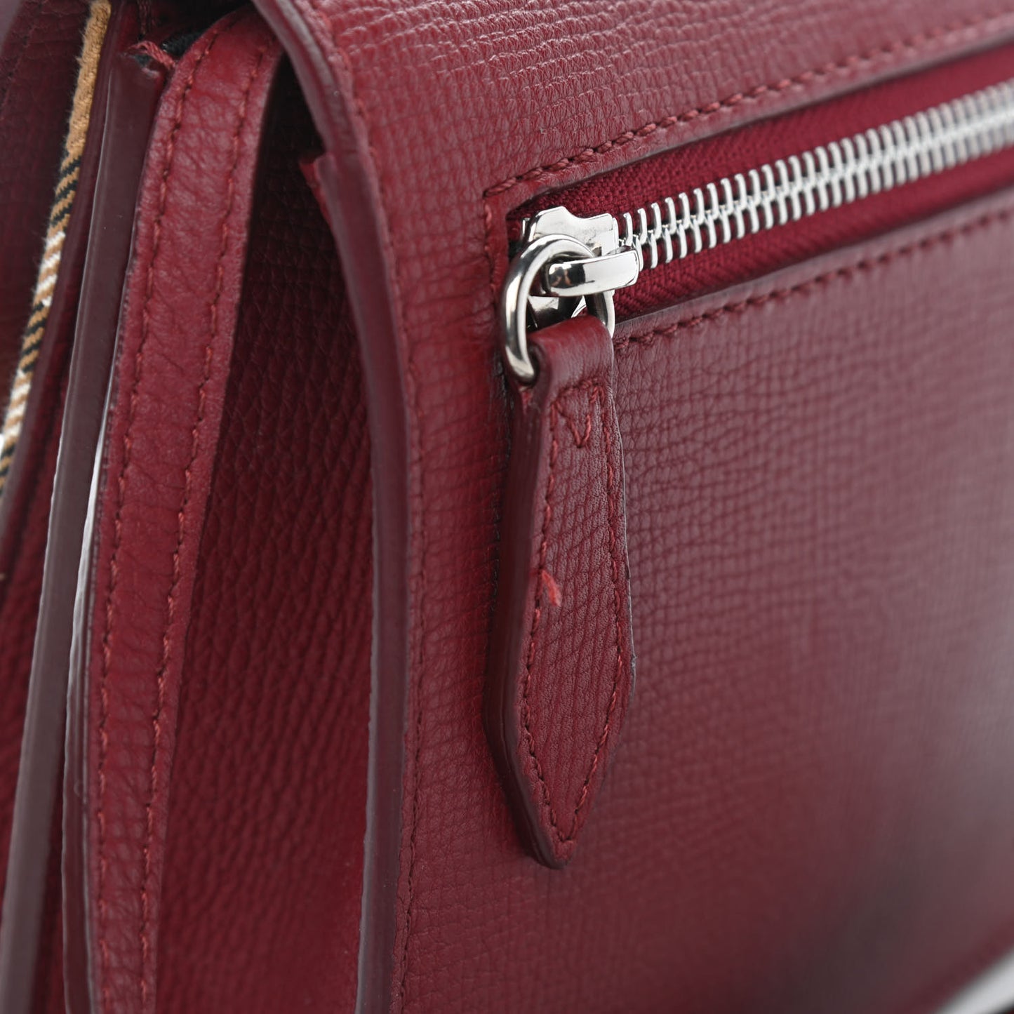 Derby Calfskin House Check Mini Macken Crossbody Bag Russet Red