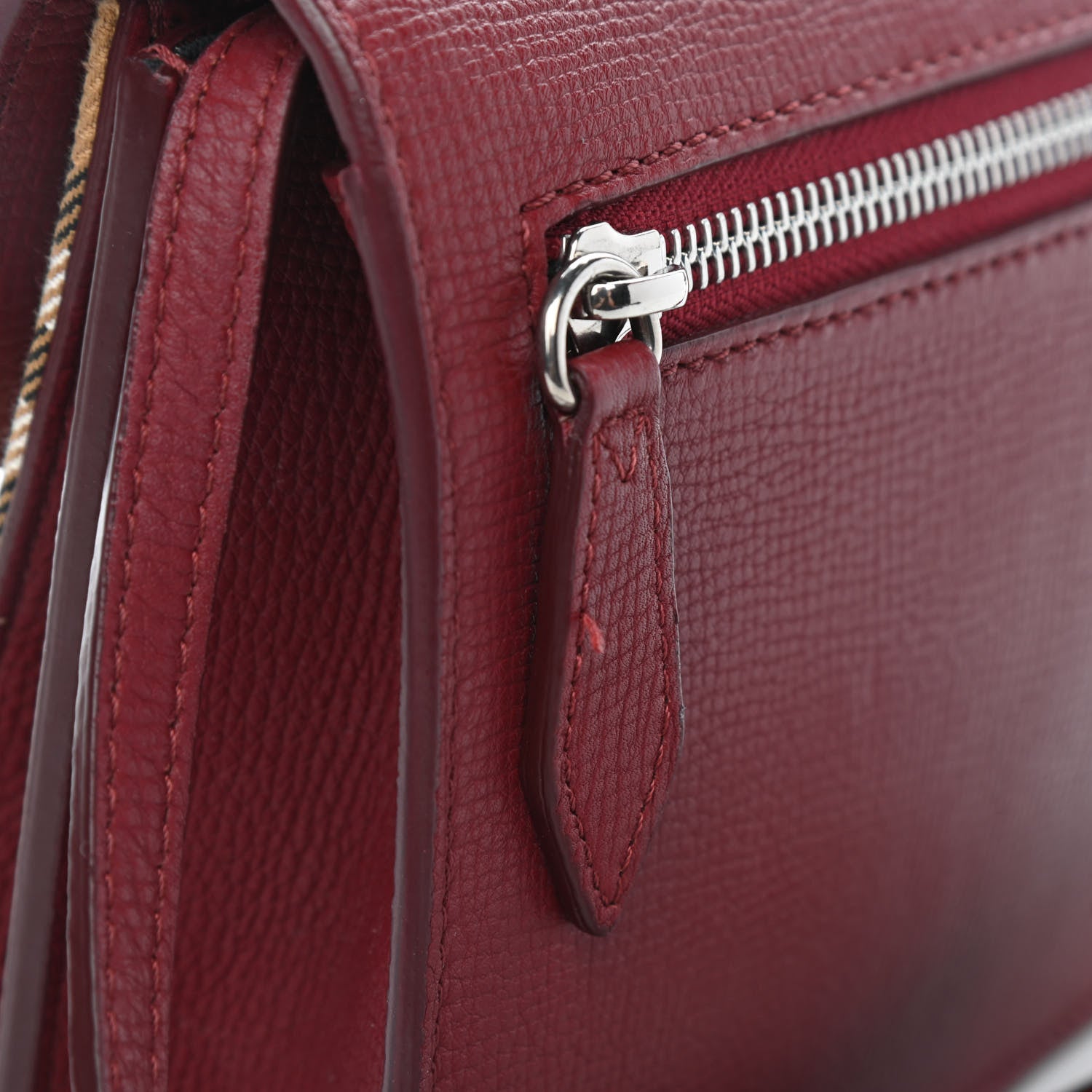 Burberry Derby Calfskin House Check Mini Macken Crossbody Bag Russet Red 10 of 10
