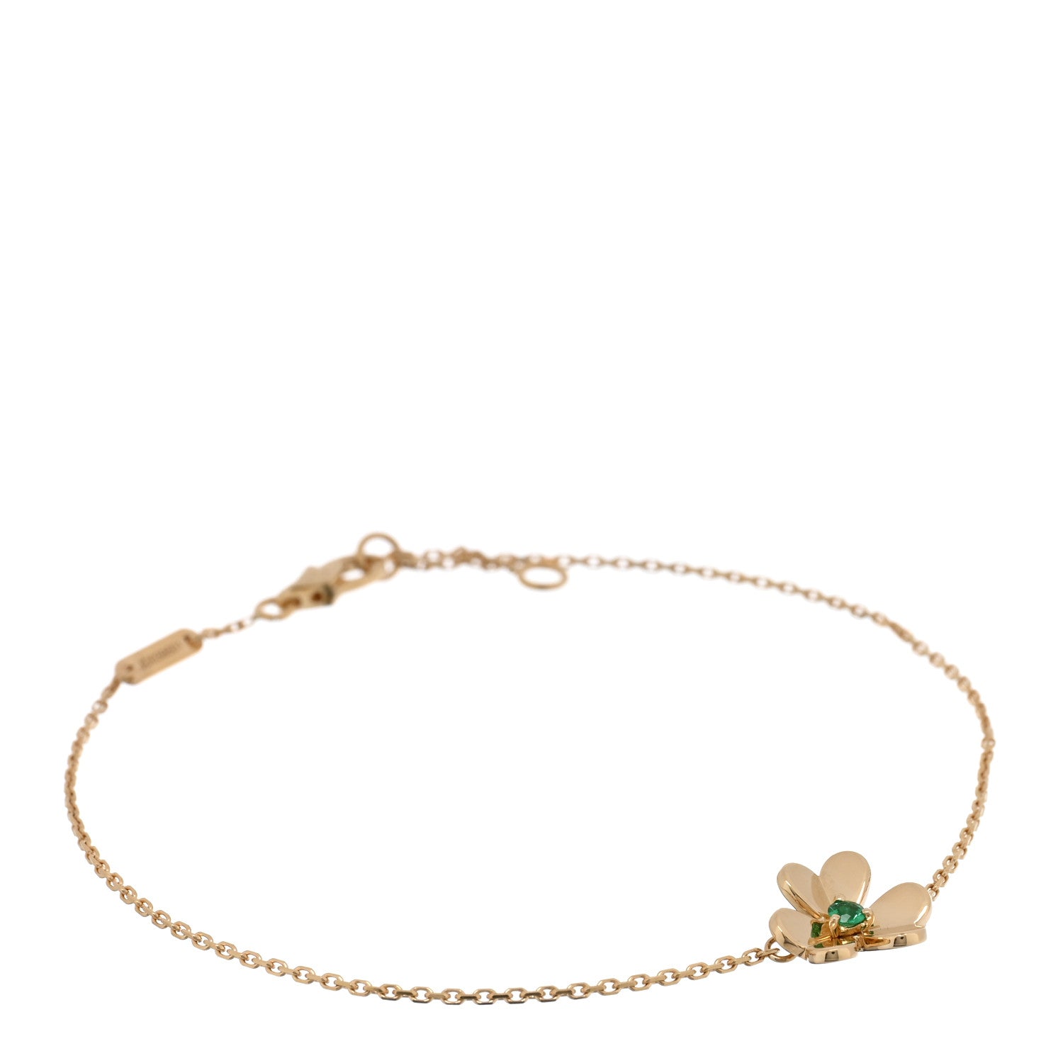 Van Cleef & Arpels 18K Yellow Gold Emerald Mini Frivole Bracelet 1 of 3