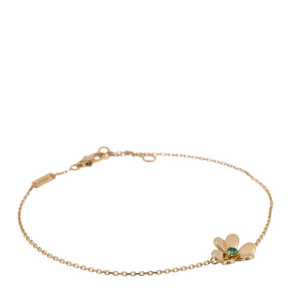 Van Cleef & Arpels 18K Yellow Gold Emerald Mini Frivole Bracelet 1 of 3