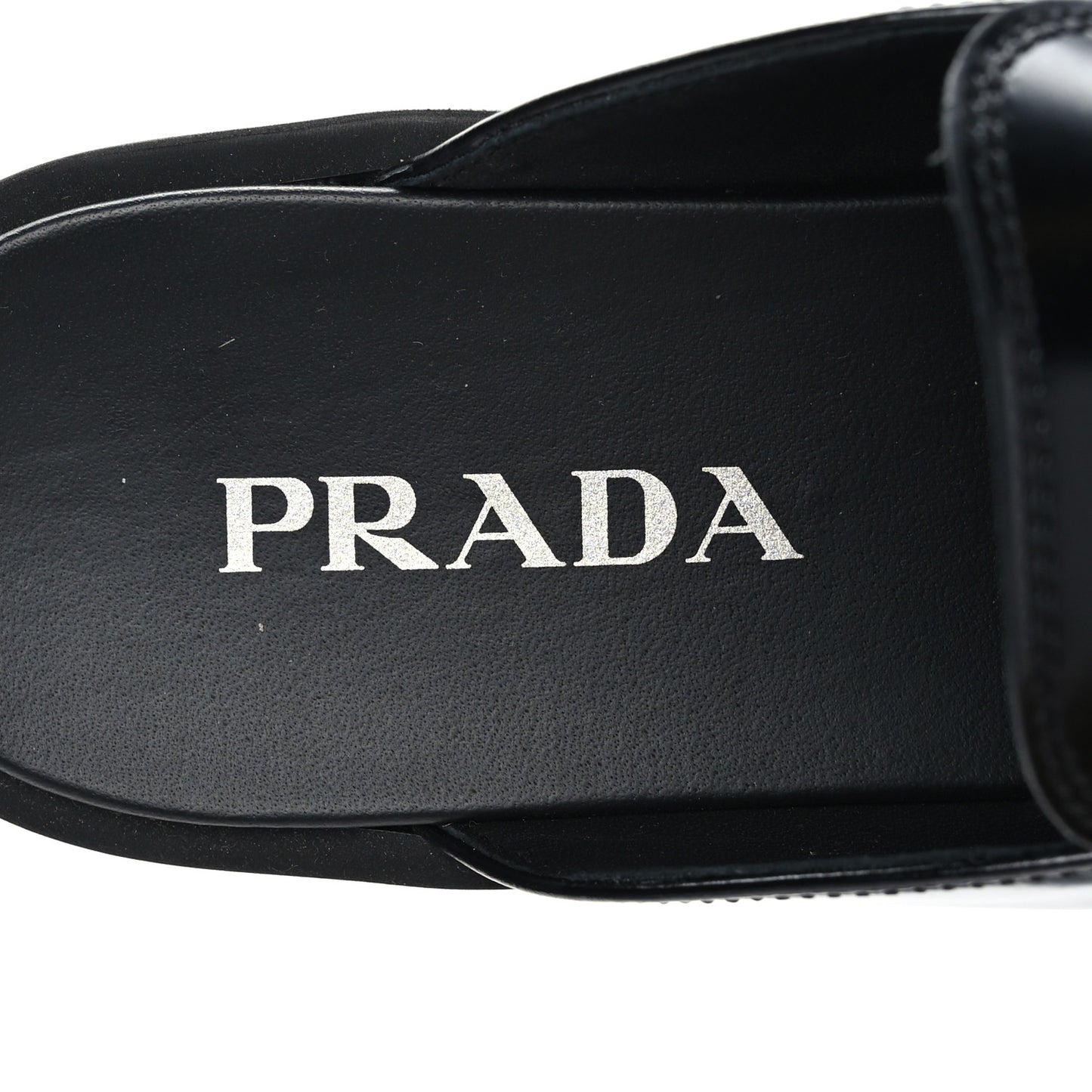 Spazzolato Metal Triangle Logo 40mm Loafer Mules 39 Black