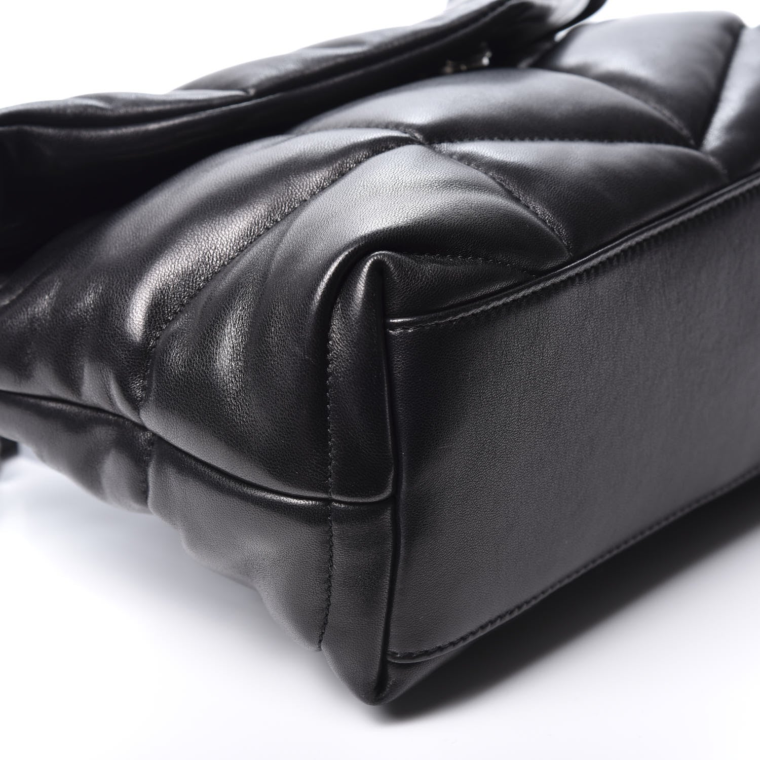 Saint Laurent Lambskin Quilted Small Loulou Puffer Monogram Chain Satchel Black 5 of 10