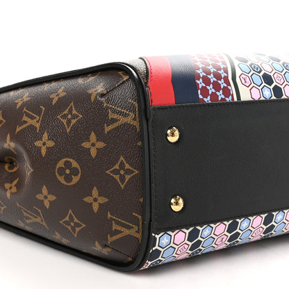 Louis Vuitton Calfskin Monogram Kimono Tote MM Rouge Navy 9 of 9