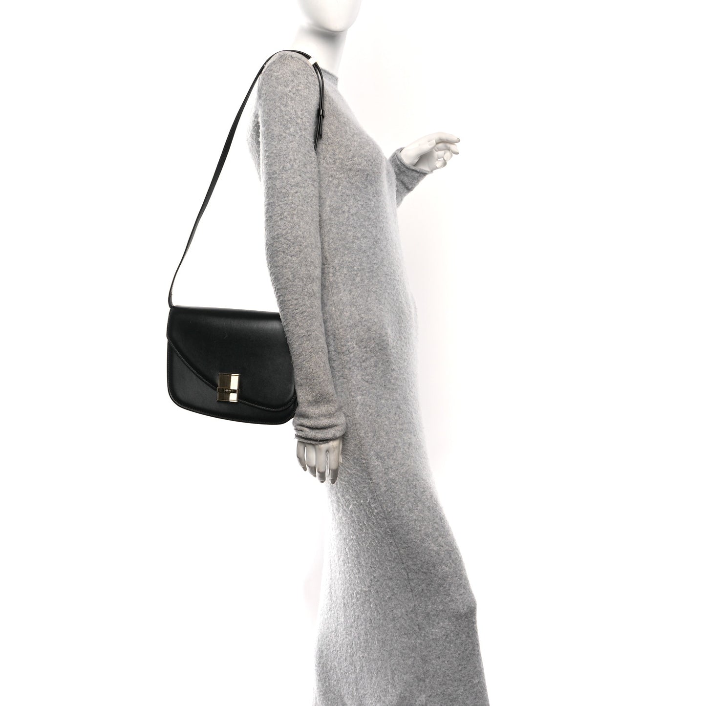 Dappled Calfskin Small Fiamma Crossbody Bag  Black