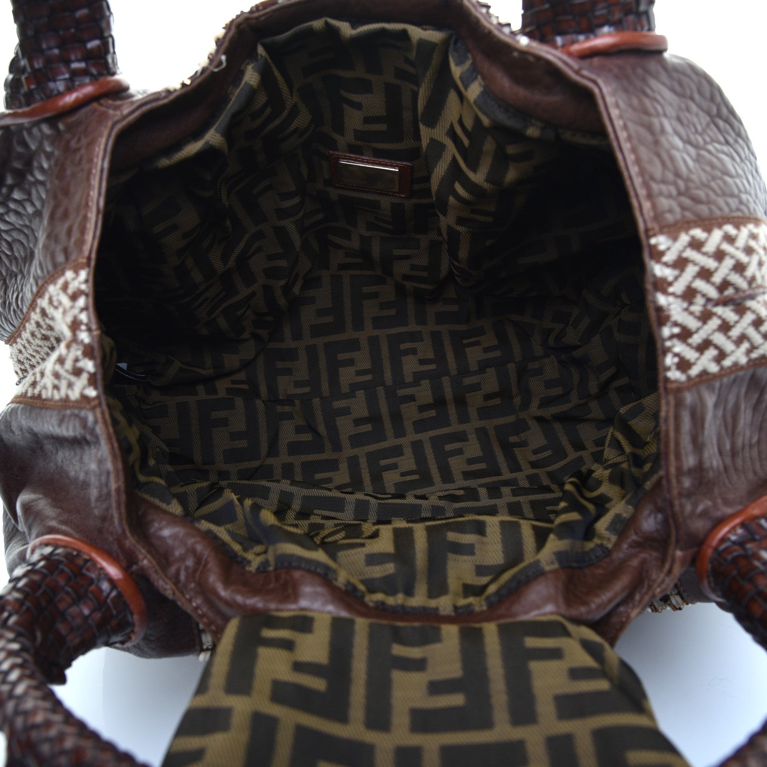 Fendi Nappa Embroidered Spy Cognac Avorio 5 of 9