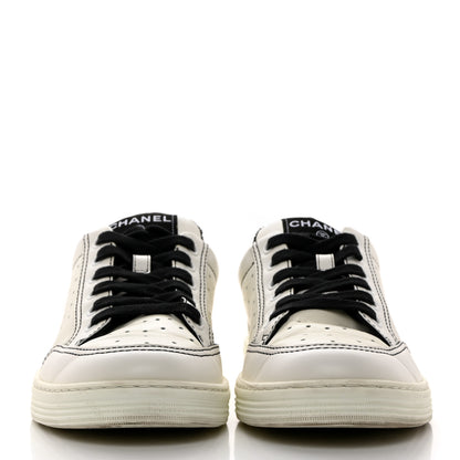 Chanel Calfskin Womens Logo Sneakers 39 White Black 2 of 10