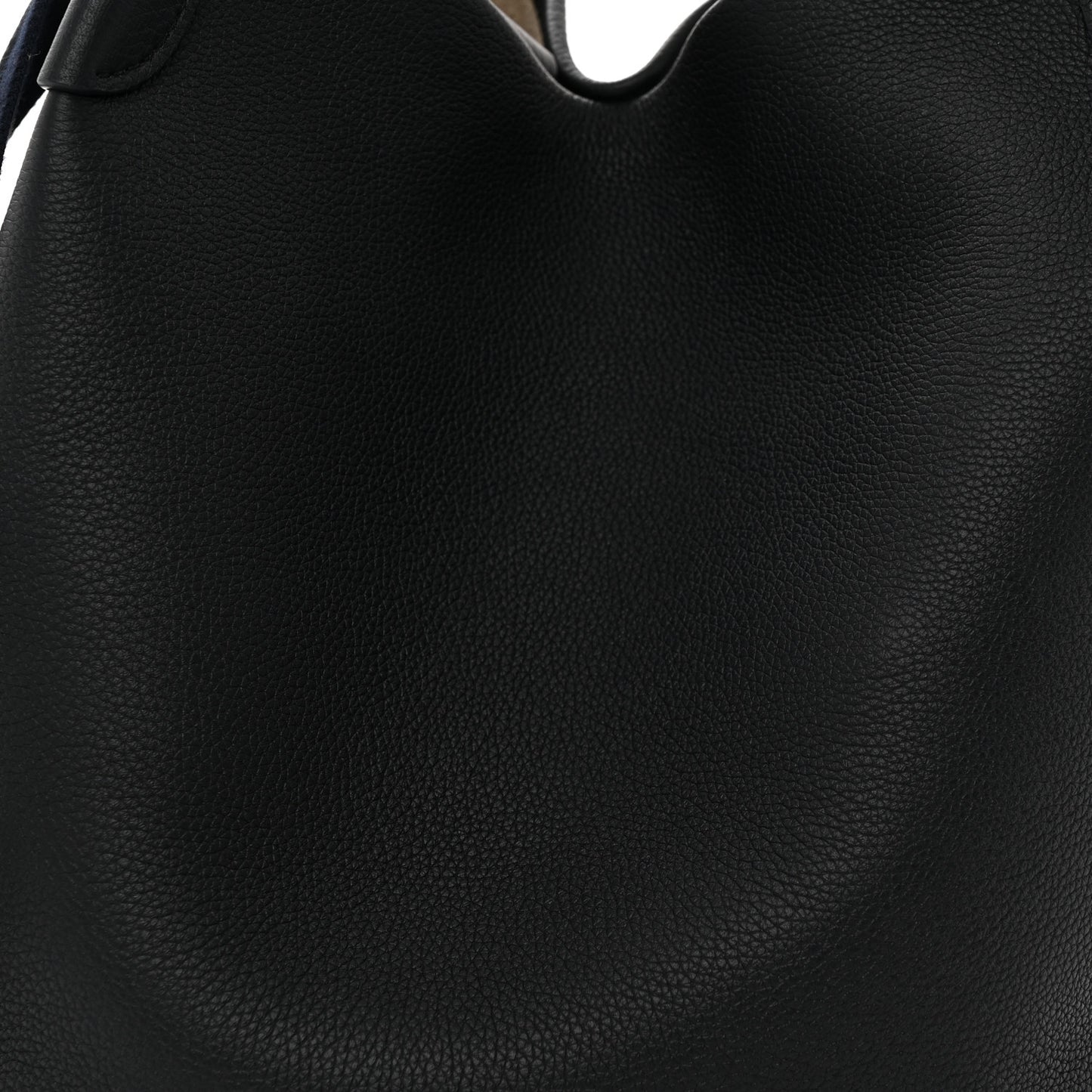 Grained Calfskin Large Bale Bag Navy Blue