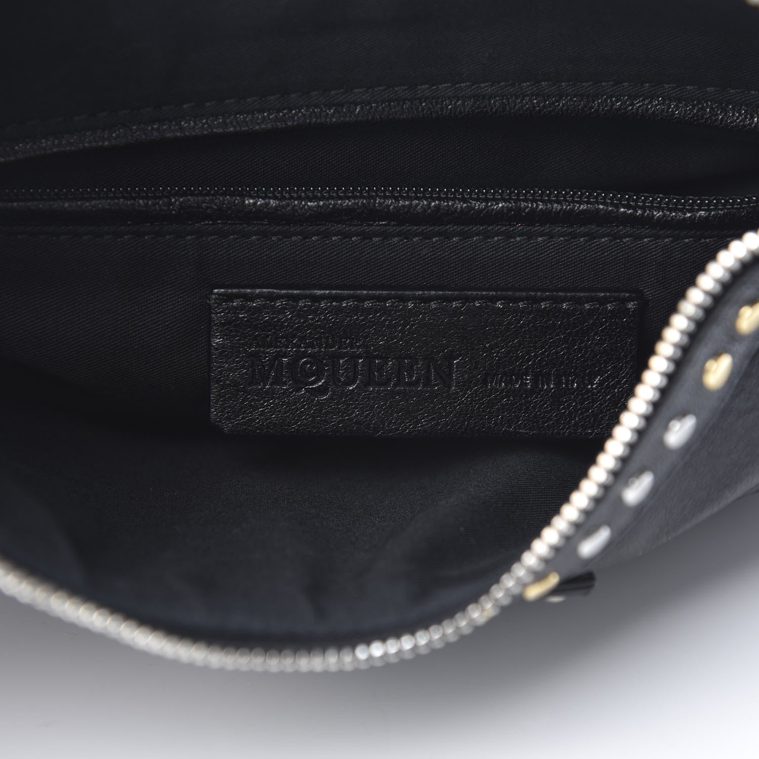 Alexander McQueen Calfskin Studded De Manta Clutch Black 6 of 7