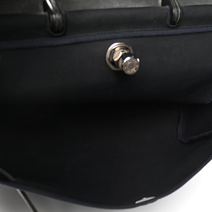 Hermes Toile Vache Calfskin Herbag 30 PM Black 5 of 22