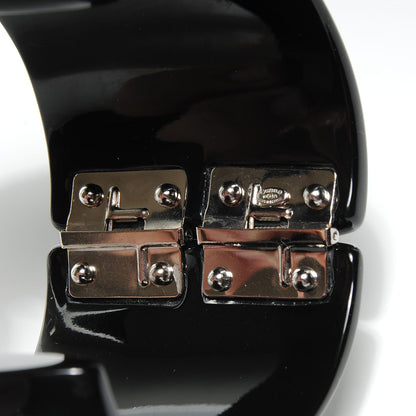 Chanel Resin Crystal CC Bow Wide Cuff Black 4 of 6