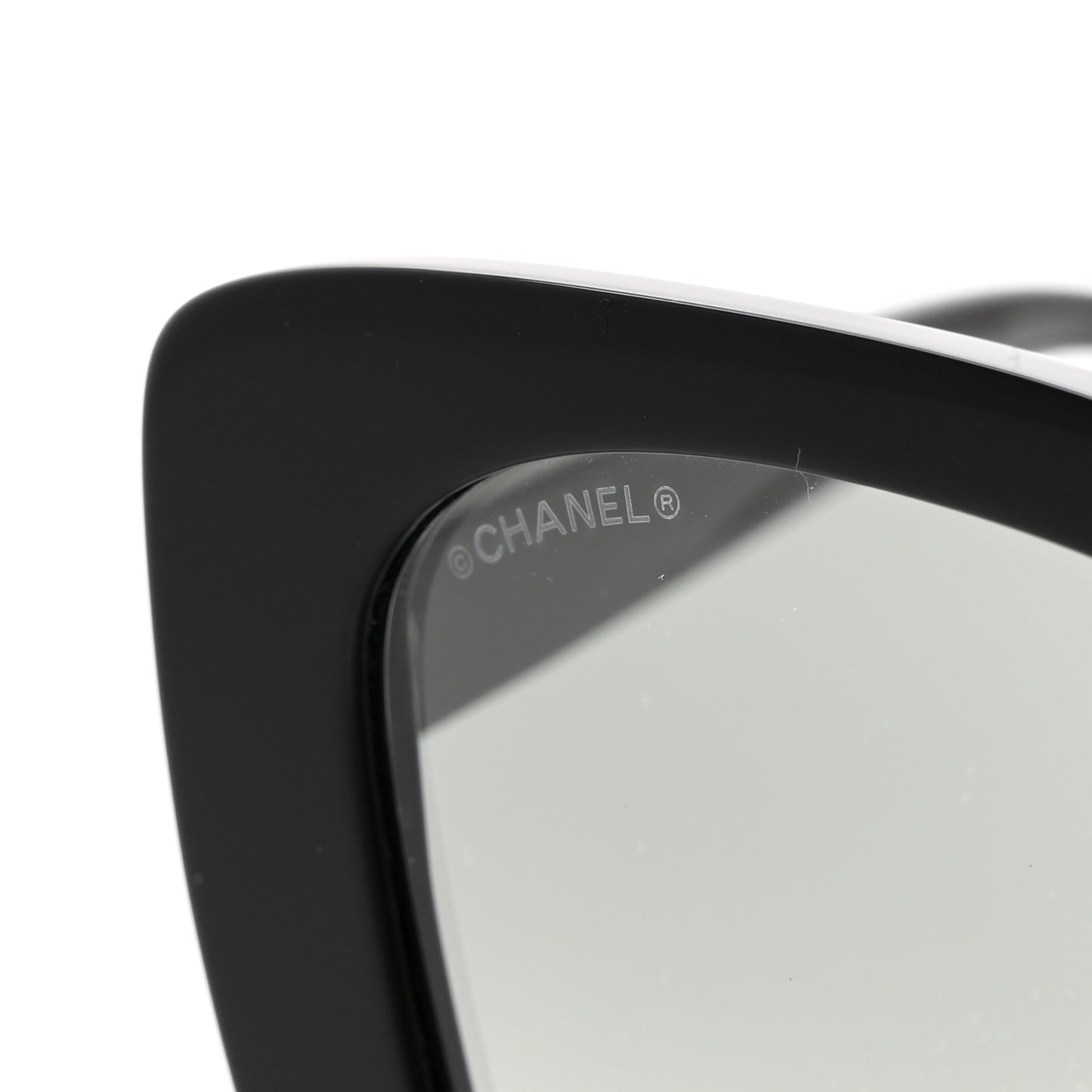 Acetate Strass Square Sunglasses 5422-B Black