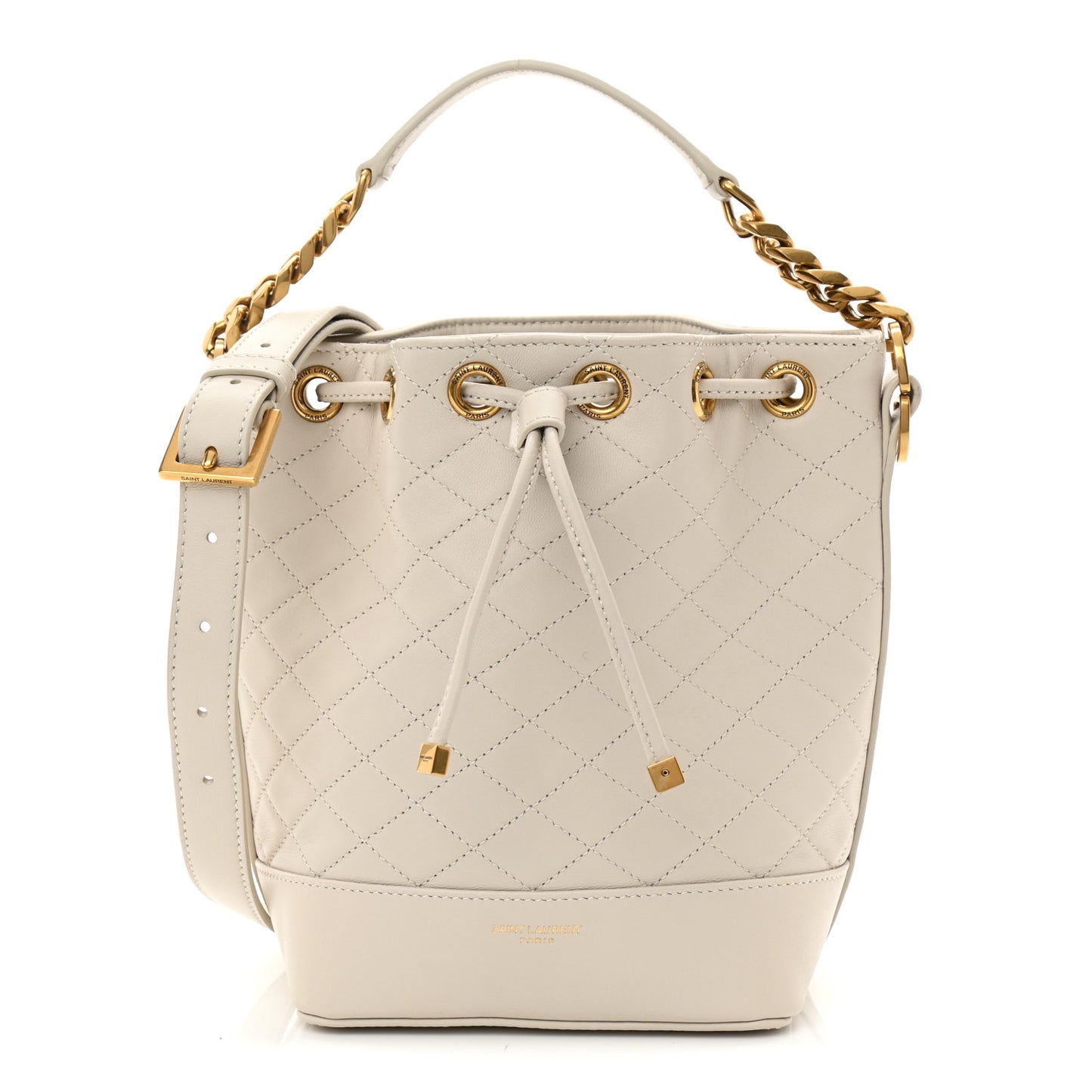 Lambskin Quilted Small Emmanuelle Bucket Bag Antique Vintage