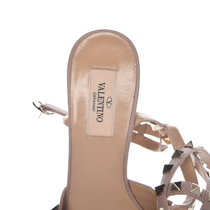 Valentino Garavani Calfskin Nappa Rockstud Ankle Strap 65mm Pumps 38 Black Poudre 7 of 8