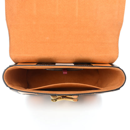 Louis Vuitton Calfskin Monogram Check Twist MM Beige White Orange 5 of 10
