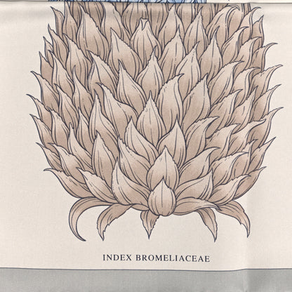 Hermes Silk Index Bromeliaceae Scarf 90 Gris Argent Bleu Vert Amande 5 of 6