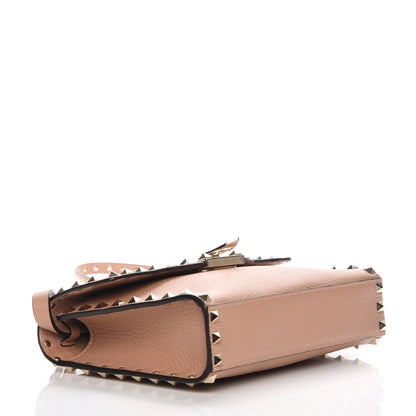 Valentino Garavani Pebbled Calfskin Medium Rockstud Flip Lock Crossbody Bag Skin Sorbet 4 of 7