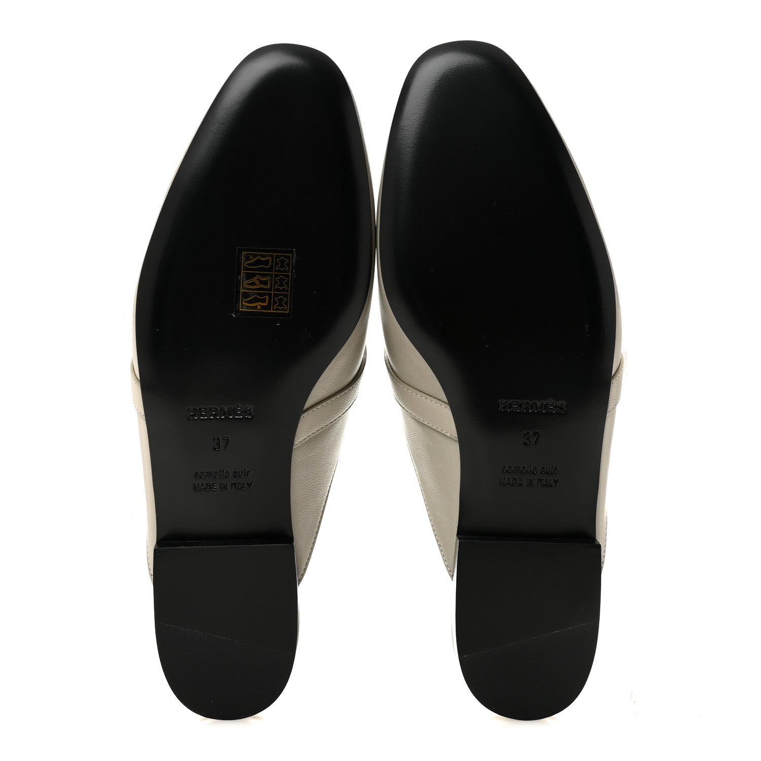 Hermes Calfskin Oz Mules 37 Beige Galet 6 of 9