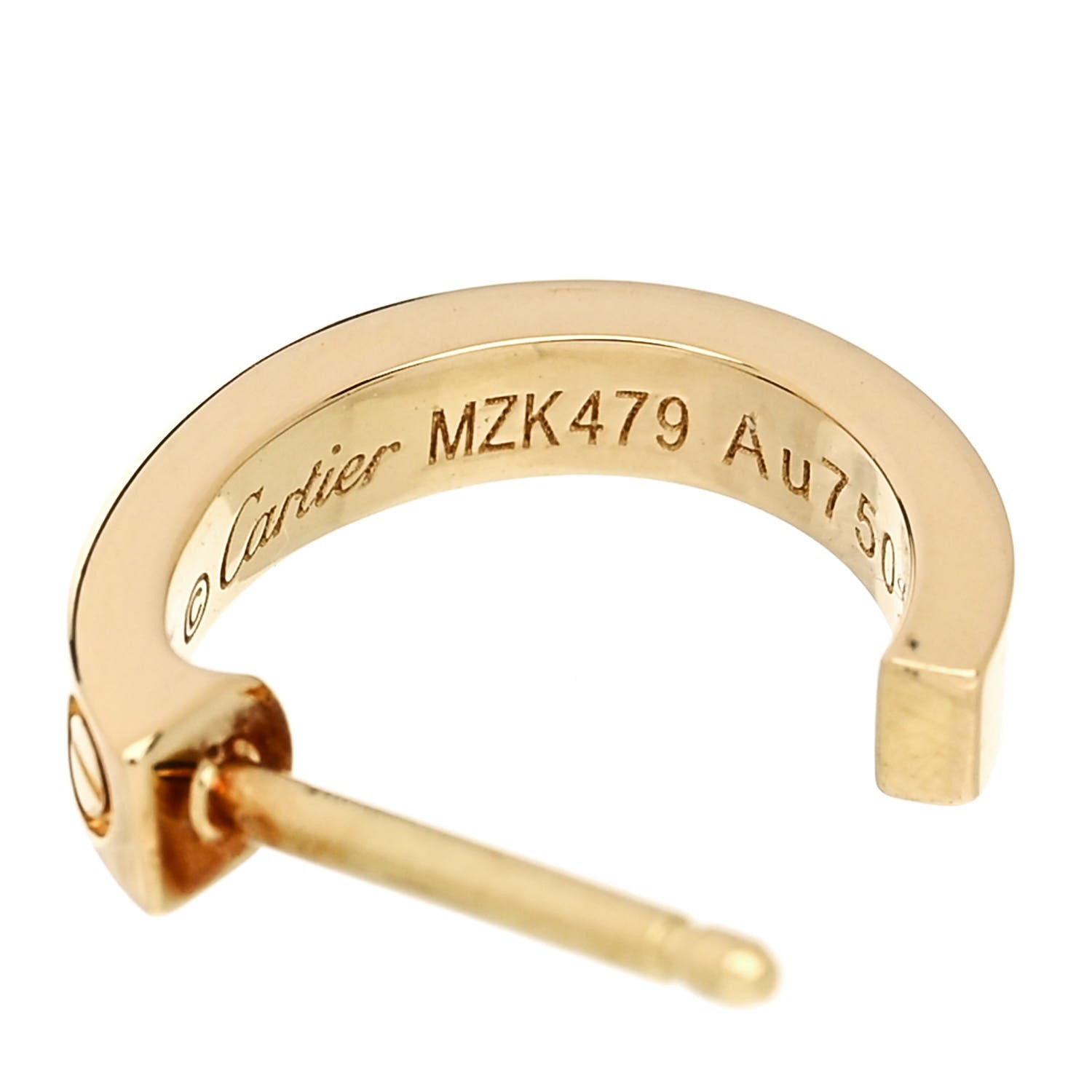 Cartier 18K Yellow Gold Small LOVE Hoop Earrings 4 of 5
