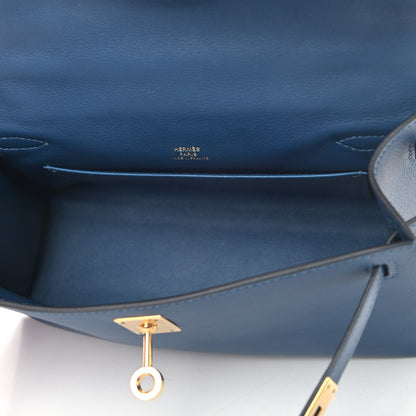 Hermes Swift Kelly Pochette Clutch Deep Bleu 5 of 9