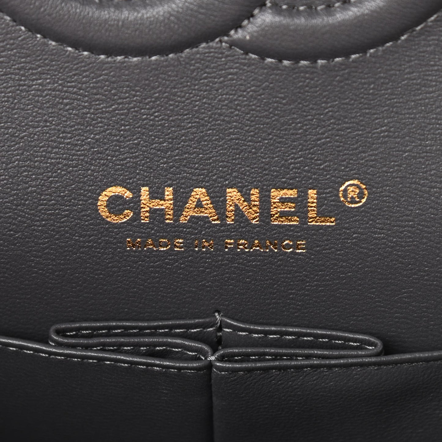 Caviar Quilted Medium Double Flap Dark Grey