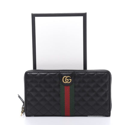 Gucci Calfskin Web Trapuntata GG Zip Around Wallet Black 9 of 9